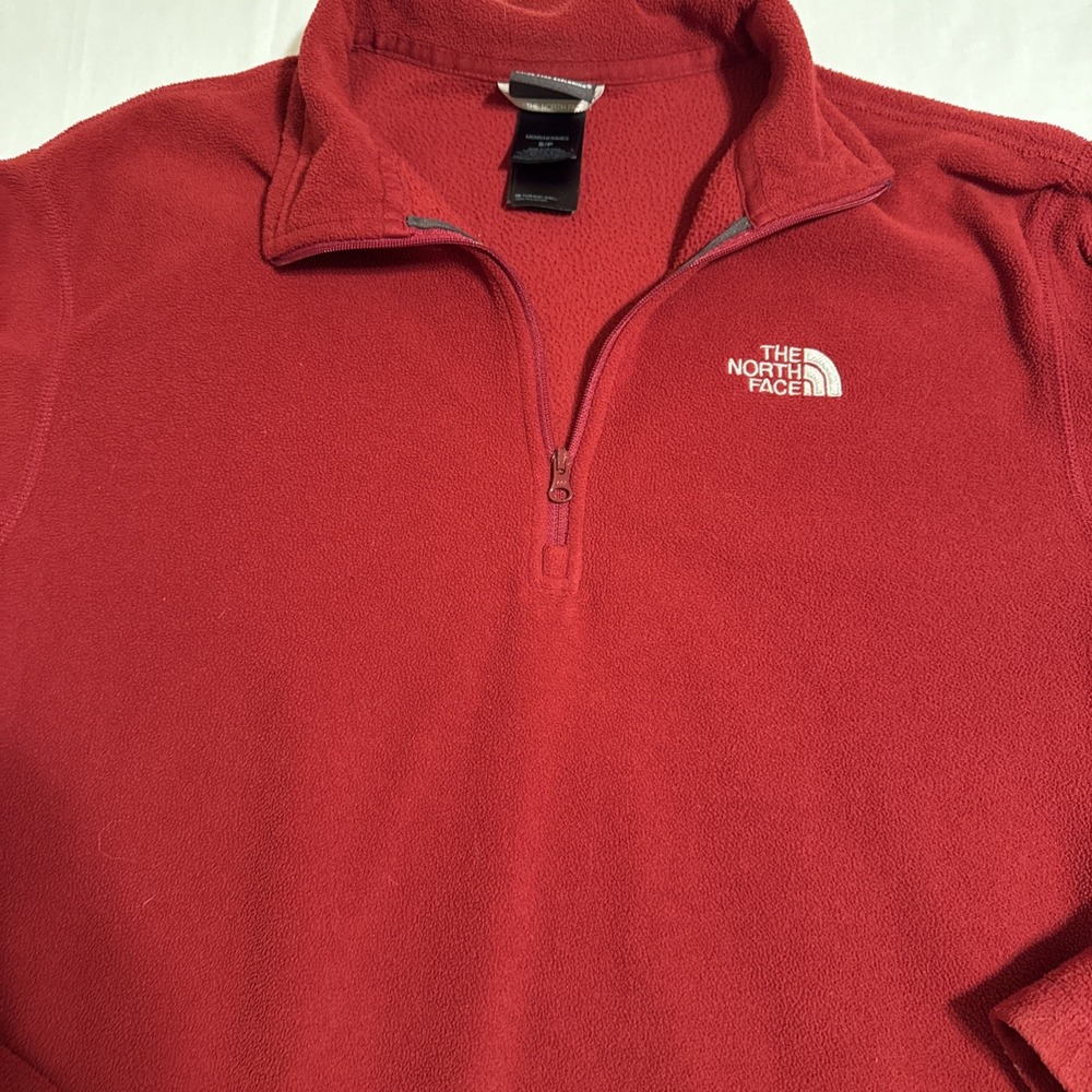 SWEATER North Face Sweatshirt WOMEN S/P Pullover 1/4 Zip Fleece MAROON